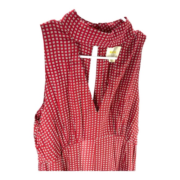 MAEVE | 6 Red Print Frida Mock Neck Jumpsuit Anthropologie - Picture 8 of 13